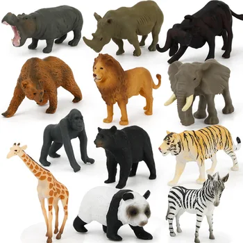 12tk/set Simulatsioon Loomade Maailma Loomaaed Mudel Joonis Tegevuse Mänguasja Komplekt Lapsed, Peace Simulatsioon Loomade Armas Plasti Kogumise Mänguasjad