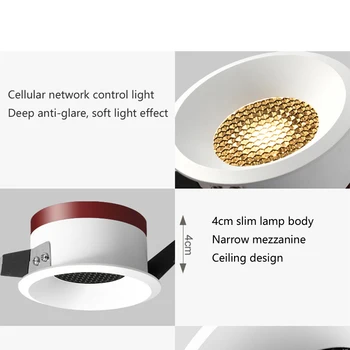 2020. aasta Uus Kärgstruktuuri Pesa Anti Glare Objektiivi Süvistatav LED Allvalgusti 5W 7W 12W 15W Juhitava LED Ülemmäära Spot Light Pic Taust