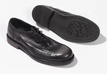 Meeste oxfordi kingad äri bullock nikerdatud kleit kingad käsitöö kingad pits-up ring varba kõik mängu goodyear kingad