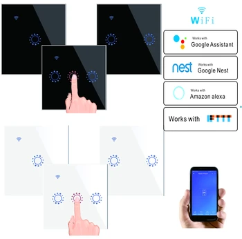 Wifi Smart Light Switch Tuya Ewelink App Touch Panel Traadita Seina Lüliti tööd IFTTT Alexa Echo Google ' i Kodu hääljuhtimine