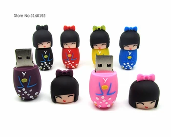 Jaapani tüdruk usb flash drive Geisha Pen Drive 4GB 8GB 16GB, 32GB mälupulk Pendrive mini kingitus reaalne võimsus värviline
