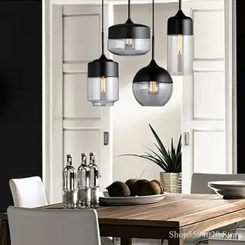 Moodne Loft Rippuvad Klaasist Ripats Lamp Inventar E26 E27 LED Ripats, Tuled Köök Restoran, Baar elutuba, Magamistuba Lamp