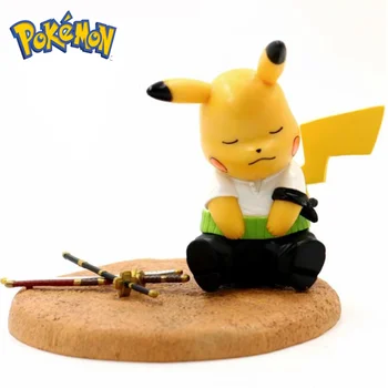 TAKARA TOMY Mäng Pokemon Anime, Joonis Pikachu Cosplay Kakashi Big Hidan Luffy Zoro PVC Mänguasjad Kuju Decor Mudeli Tegevus Figuraalsed