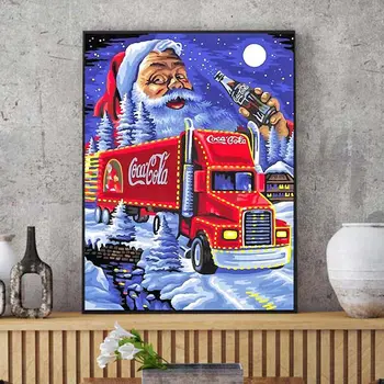 Diamond Värvimine Jõulud Kingitus 5D DIY Diamond Maali Cartoon Auto Santa ClausFull Diamond Home Decor