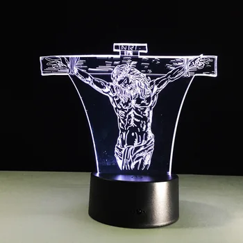 Jeesus 3D Magamistuba Tuled LED Öö Lambi USB Tabel laualambid Uudsus Home Decor 7 Värvid Kingitus Home Decor Kliendi Kingitus Tabel Valgus