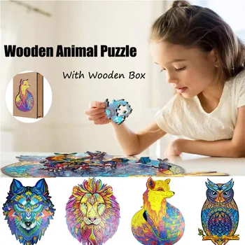 2021 A5 Suurus Puidust Loomade Puzzle Täiskasvanud Lapsed DIY Puidust Käsitöö Sünnipäeva Kingitus Puidust Puzzle Mänguasjad Chidlren Kodu Kaunistamiseks