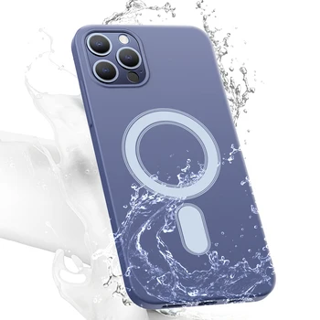 50pc Magnetic Vedelik Silikoonist Case For iPhone 12 11 XS Pro Max XR X 12 Mini Põrutuskindel Soft Cover for iPhone 12Pro Mag ohutu Kohtuasjas
