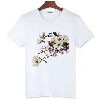 BGtomato valge Plum blossom Hiina Klassikaline t-särk super ilusad lilled tshirt brand new hea kvaliteediga suve vabaaja särke