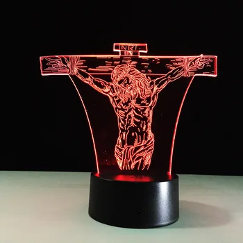 Jeesus 3D Magamistuba Tuled LED Öö Lambi USB Tabel laualambid Uudsus Home Decor 7 Värvid Kingitus Home Decor Kliendi Kingitus Tabel Valgus
