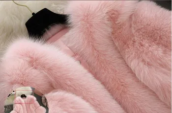S-4XL pluss suurus Talve Uus mood brändi Võltsitud rebase karusnahast jakk naiste soe jope õmblemine paksem Faux fur coat w1768