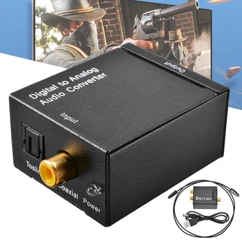 Toslink DAC-Digital to Analog Audio Converter Dekooder Optilise Kiu Koaksiaal-Stereo-Audio-Adapter RCA Võimendid