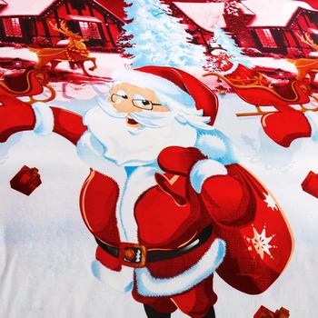 Esimene jõulupüha Voodi lehel Leibkonna tekk, padi kaane Santa Claus 4 töö sobiks Punane puuvillane kodumasinate lastele Kingitused