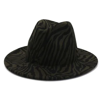 Fedora müts naised mehed sebra muster prindi vabaaja vintage talve mütsid mõeldud väljas luksus fascinator zebra jazz ühise põllumajanduspoliitika felted müts