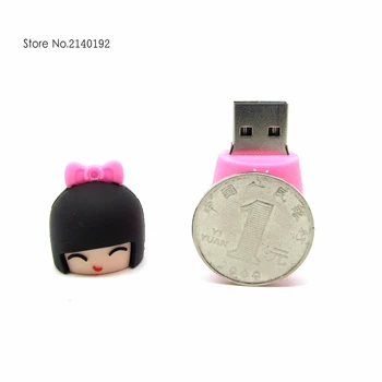 Jaapani tüdruk usb flash drive Geisha Pen Drive 4GB 8GB 16GB, 32GB mälupulk Pendrive mini kingitus reaalne võimsus värviline