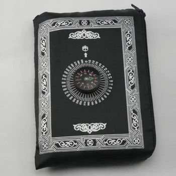 100*62cm Portable Folding Veekindel Tekk Tasku Kompass Väljas Matkamine Islami Matt Reisi Palve Vaipa