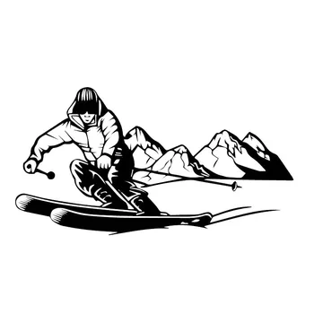 10CM*19CM Julge Ski Seiklus Dekoratiivne Kleebis Auto Vinüül Decal Must/Hõbe anime auto tarvikud