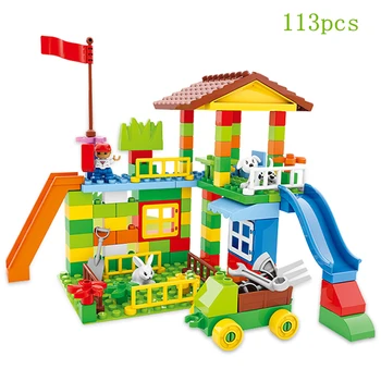 113-238pcs Marmor Käivitada ehitusplokid Set ABS lõbustuspark Maze Haridus Mänguasjad Lastele Ühilduv Linna Tellised