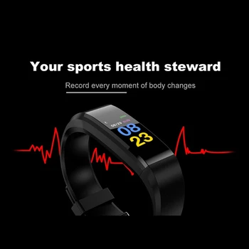 115 pluss Smart Fitness Käevõru ip68 Veekindel Fitness Sport Tracker Wristbands vererõhu Mõõtmine, Südame Löögisageduse Monitor