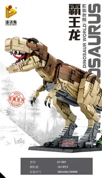 1538PCS, Et Jurassic Park Maailma Filmi Rex Rampage Türannosaurus Dinosaurus ehitusplokid Mänguasjad Poiss jõulukinke 75936
