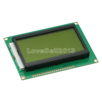 1tk UUS ST7920 5V 12864 kajastatud, 128x64 Dots Graafiline LCD Kollane roheline Taustavalgustus