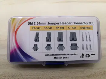 200PCS JST SM juhtmeline Pistik SM-2P/3P/4P/5P Naine ja Mees Plug socket Housing Pigi 2.54 MM 2R JST SM2.54 Pin kit+Terminalid