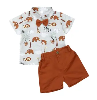 2019 Suvel Teise Lapse Poiste Poole Härrasmees Ametliku Ülikond Puuvillane Kleit Särk+Lühikesed Püksid Püksid Varustus