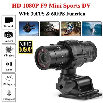 2020 1080P Mini videokaamera F9 HD-jalgratta-mootorratta kiiver Spordi kaamera, videosalvesti DV videokaamera kraadi remote monitor