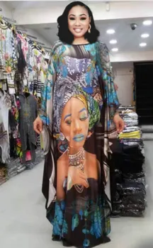2021 Uute tulijate Naiste Aafrika Prindi Dashiki Elegantne Aafrika Daamid Kleit Pluss Suurus Riided Naistele American Clothing