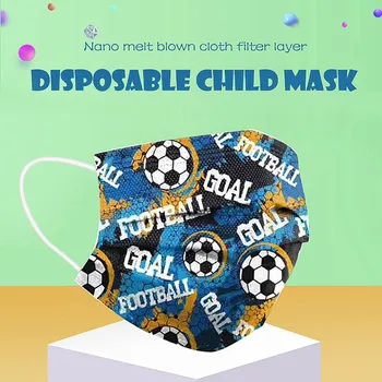 2021 Ühekordselt Lapse Mask Mood Soccer Jalgpalli Trükitud Kaitsva näomaskid 3-Kihti Tolmukindel Hingav Masque 50/100tk