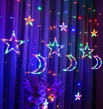 3,5 M Star Moon Kardina Valgus Umbrohutõrje Decor Pulmad jõulupidu Decor Vanik Eid Mubarak Ramadan Decor Pool Tarvikud