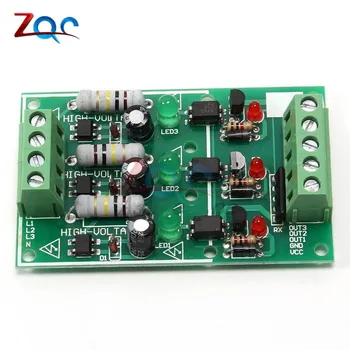 3 Channel Optocoupler Isolatsiooni Moodul AC 220V Isoleeritud Juhatuse Testimine, Mooduli Nr PCB Hoidja AC Tuvastamise Moodul