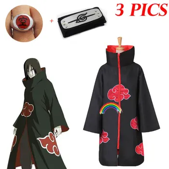 3 PICS Naruto Kostüüm Akatsuki Varjatud Cosplay Sasuke Uchiha Cape Cosplay Itachi Riided kostüüm Akatsuki KÕIK LIIKMED 11SETS