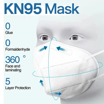 30-200Pcs FFP2 Täiskasvanud Mascarilla KN95 Mask 5 Kihi Kaitsva Musta näomaski Respiraator Tolm Näo Masque FPP2 Korduvkasutatavad