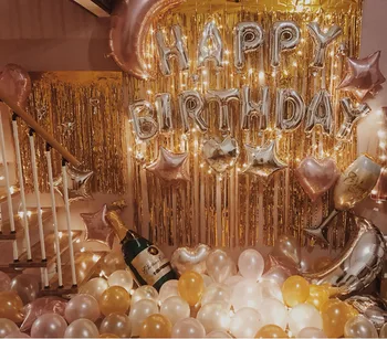 33pcs/palju 16inch Kiip Sünnipäevaks Tähed 18inch Star südame Foolium balon Lateks Õhupallid Šampanja Sünnipäeva Decor Globos