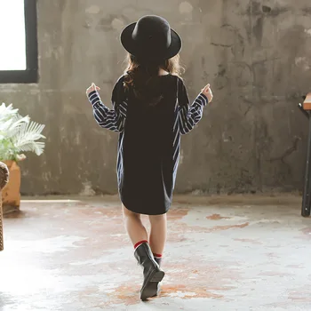4-Kuni 16 Aastat Brand New Tüdrukud Dress 2019 Sügis Puuvilla Triip Segast Kid Dressipluus Kleit Juhuslik Laste Elegent Kleit,#5367