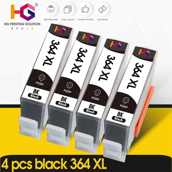 4 must printeri tindikassett jaoks HP364XL HP 364 XL HP Photosmart 5510 5515 6510 B010a B109a B209a Deskjet 3070A HP364