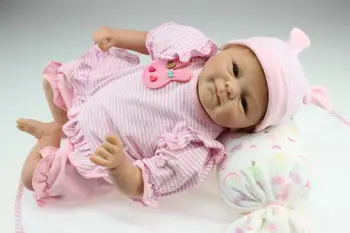 45CM Reborn nukku lapsi täis käsitöö Pruunid silmad silikoon vinüül vastsündinud beebi nukk beebi mänguasjad pehmed tüdrukud kingitus