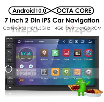 4G RAM 64G ROM Okta Core Android 10 Auto Raadio Quad Core 7Inch 2DIN Auto NR DVD mängija GPS-Stereo Audio juhtseade PEP DVR OBD-BT