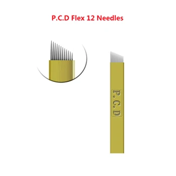 500 Tk PCD 12/14/12U/14U/19U Pin-Alaline Meik Kulmu Tätoveering Mikro Tera Nõelad Microblading Pen Masin