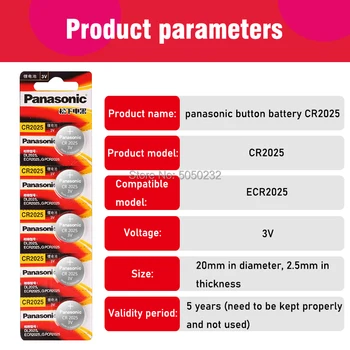 500PCS/palju PANASONIC Originaal CR2025 Nuppu Cell Battery 3V Liitium Patareid CR 2025 Vaadata Mänguasjad Arvuti Kalkulaator Kontrolli
