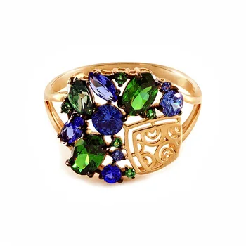 585 nael kuld sõrmus kividega: fianit, ehted Crystal naiste sõrmused, ehted, naine.