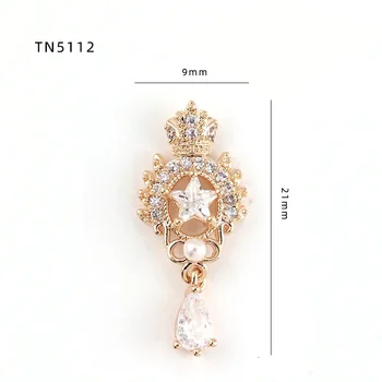 5tk/palju TN5112 Crown star Sulam, Tsirkoon Pearl Nail Art Kristallid, ehted Rhinestone küüned tarvikud tarvikud kaunistused võlusid