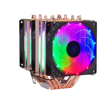 6 Heatpipes RGB CPU Jahuti Radiaator Silent PWM 4PIN 130W TDP Intel 1150 1155 1156 1366 2011 X79 X99 AM2 AM3 AM4 Ventilador