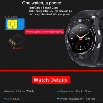 696 Smart V8 Vaata Bluetooth Smartwatch Puutetundlik Randme Vaadata Kaamera/SIM-Kaardi Pesa Veekindel Smart Vaadata