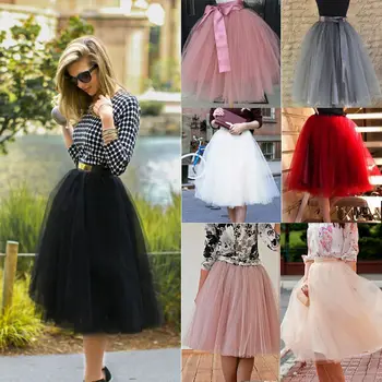 7 Kihid Midi Tülli Seelik Tüdrukud Fashion Tutu Seelik Naiste Tahke Pits Pall Kleit Poole Petticoat Lolita faldas saia jupe