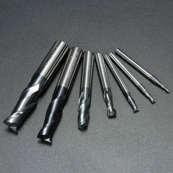7TK Tahke Ränikarbiidi Sirge Varre Milling Cutter Kit Komplekt 2 Flute End Mill CNC Cutter Drill Bit Vahend 2/3/4/6/8/10/12mm