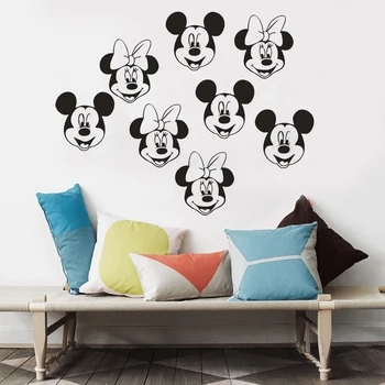 8pcs/komplekt Disney Mickey Minnie Mouse Seina Kleebised Lapsed Toas Kithen Kunst Seinamaaling Tarvikud Kodu Decor DIY PVC Seina Kleebised