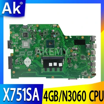 90NB07M0-R00060 ASUS X751SV X751SJ X751SA X751S Sülearvuti Emaplaadi 4G/N3060 CPU