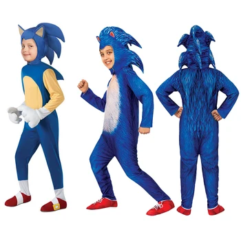Anime Deluxe Sonic The Hedgehog Kostüüm Kids Mängu Iseloomu Cosplay Halloween Poiss Kostüümid Anime Cosplay Disfraces Kombekas