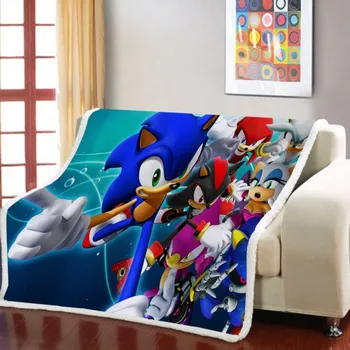 Anime-Sonic the Hedgehog Fliis Viska Tekk Tüdrukud Lapsed Sherpa Tekk Voodi, Diivan Tool Pehme Bedspread Nap Office Tekk